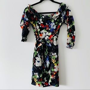 Banana Republic Black Floral Off Shoulder Dress XX